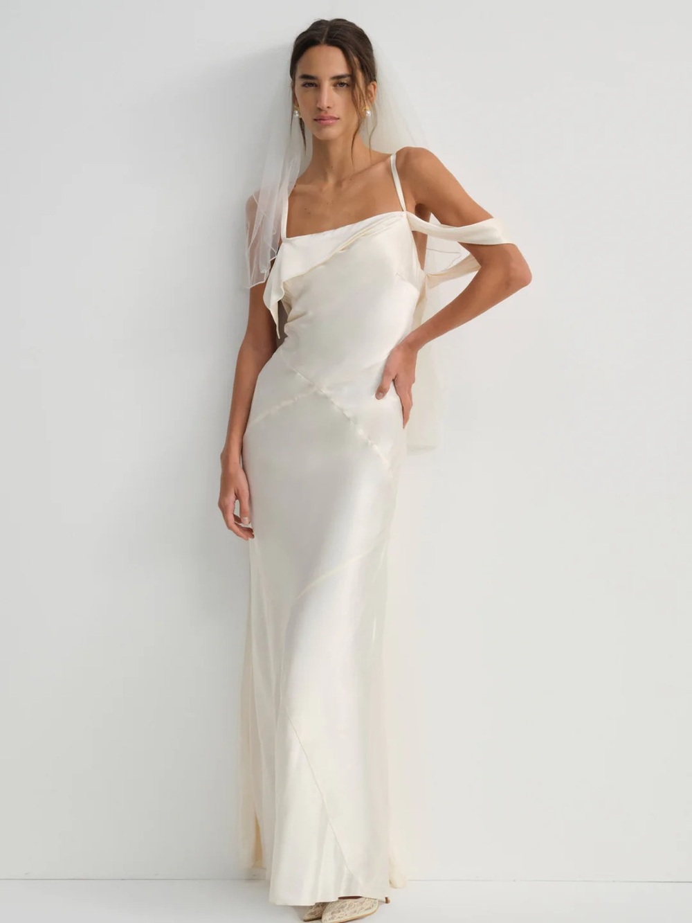 $319 NWT For Love And Lemons “Jewel” Maxi Dress in Cream Sz Medium